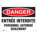 Enseigne «Personnel Autorisé Seulement» Plastique 14" x 10"