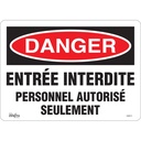 Enseigne «Personnel Autorisé Seulement» Vinyle 14" x 10"