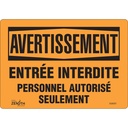 Enseigne «Personnel Autorisé Seulement» Vinyle 10" x 7"