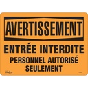 Enseigne «Personnel Autorisé Seulement» Vinyle 14" x 10"