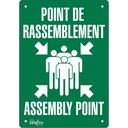 Enseigne «Point de rassemblement/Assembly Point» Plastique 14" x 20"