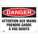 Enseigne «Prendre Garde À Vos Doigts» Plastique 14" x 10"