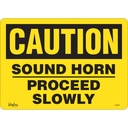 Enseigne «Proceed Slowly» Vinyle 14" x 10"