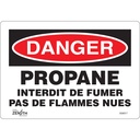 Enseigne «Propane - Interdit De Fumer» Vinyle 10" x 7"