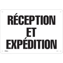 Enseigne «Réception et Expédition» Aluminium 20" x 14"