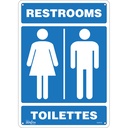 Enseigne «Restrooms - Toilettes» Aluminium 10" x 14"