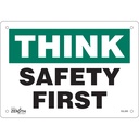 Enseigne «Safety First» Aluminium 10" x 7"