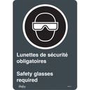 Enseigne «Safety Glasses Required/Lunettes de sécurité obligatoires» Vinyle 10" x 14"