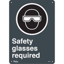 Enseigne «Safety Glasses Required» Aluminium 10" x 14"