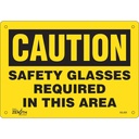 Enseigne «Safety Glasses Required» Plastique 10" x 7"