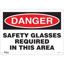 Enseigne «Safety Glasses Required» Plastique 14" x 10"