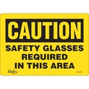 Enseigne «Safety Glasses Required» Vinyle 10" x 7"