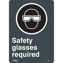 Enseigne «Safety Glasses Required» Vinyle 10" x 14"