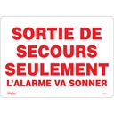 Enseigne «Sortie De Secours» Vinyle 14" x 10"