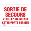 Enseigne «Sortie De Secours» Vinyle 10" x 7"