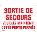 Enseigne «Sortie De Secours» Vinyle 14" x 10"