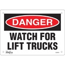 Enseigne «Watch For Lift Trucks» Plastique 10" x 7"