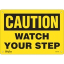 Enseigne «Watch Your Step» Aluminium 10" x 7"
