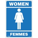 Enseigne «Women - Femmes» Plastique 10" x 14"