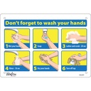 Enseigne avec pictogramme "Don't Forget to Wash Your Hands" Plastique 10" x 7"