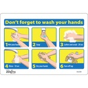 Enseigne avec pictogramme "Don't Forget to Wash Your Hands" Vinyle 10" x 7"