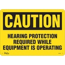 Enseigne contre le danger lié au bruit « Hearing Protection Required» Aluminium 14" x 10"