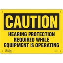 Enseigne contre le danger lié au bruit « Hearing Protection Required» Plastique 10" x 7"