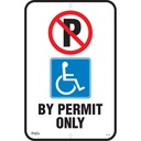 Enseigne pour le stationnement «By Permit Only» Aluminium 12" x 18"