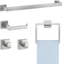 Ensemble d'accessoires de salle de bains 5 morceaux acier inoxydable