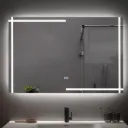 Gifty Miroir DEL rectangulaire sans bordure 47" x 32" CCT ajustable et fonction antibuée