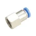 Raccord droit à connexion instantanée en laiton plaqué nickel 5/16" à 1/8" FNPT