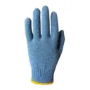 Gants en tricot de poly / coton gris/bleu jauge 10 poignet élastique 