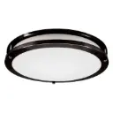 Plafonnier en surface rond 18" DEL 5 puissances ajustables 22W-38W 5 CCT sélectionnables noir