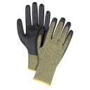 Gants élastiques sans coutures résistants à la coupe noir & jaune taille 2T-Grand/11 Aramide paume enduite de Mousse de nitrile