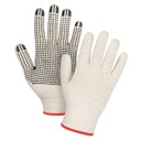 Gants légers tricotés à pois taille Petit Poly/coton paume enduite de Un côté