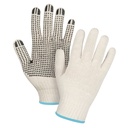 Gants légers tricotés à pois taille T-Grand Poly/coton paume enduite de Un côté