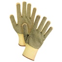 Gants tricotés deux côtés, sans couture, à pois taille Grand/9 Kevlar(MD) paume enduite de PVC