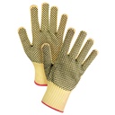 Gants tricotés deux côtés, sans couture, à pois taille Petit/7 Kevlar(MD) paume enduite de PVC